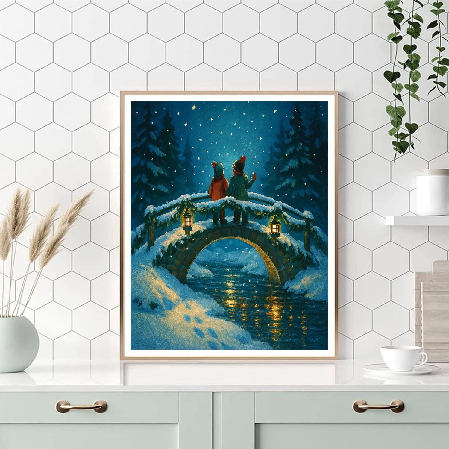 Evergreen Lantern Bridge Number painting