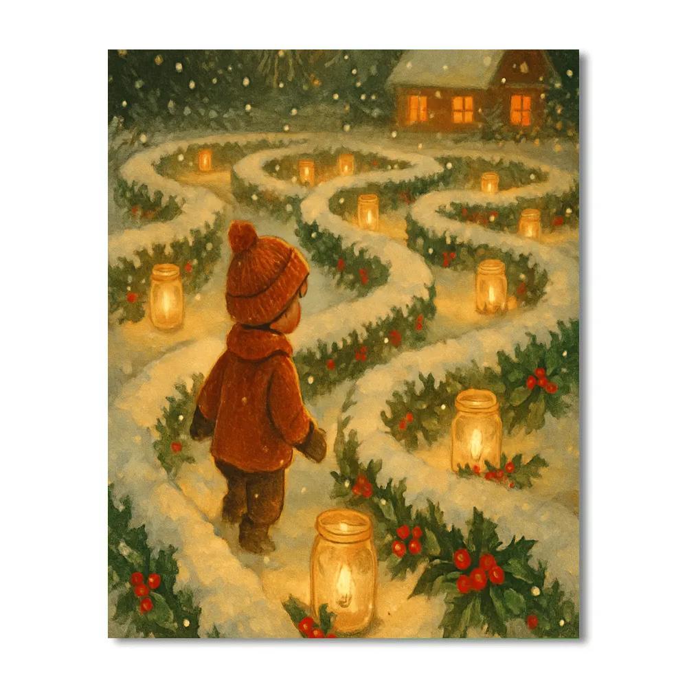 Candlelit Snow Maze Paint by numbers kits