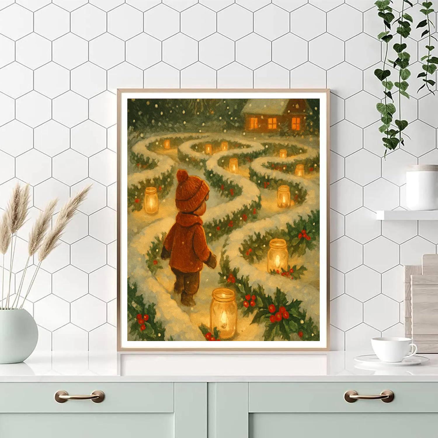Candlelit Snow Maze Paint by numbers kits