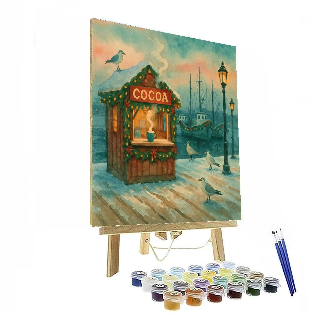 Winter Harbor Cocoa Kiosk Paint by numbers kits