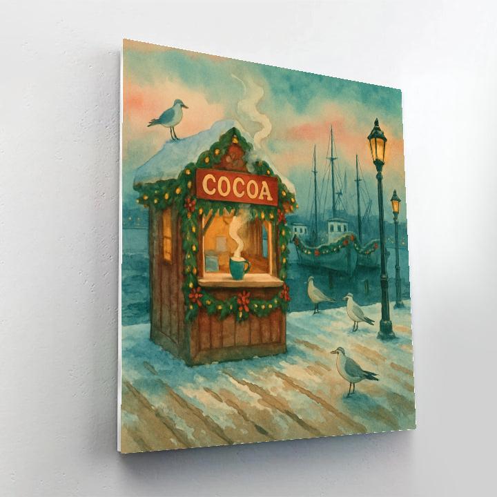Winter Harbor Cocoa Kiosk Paint by numbers kits