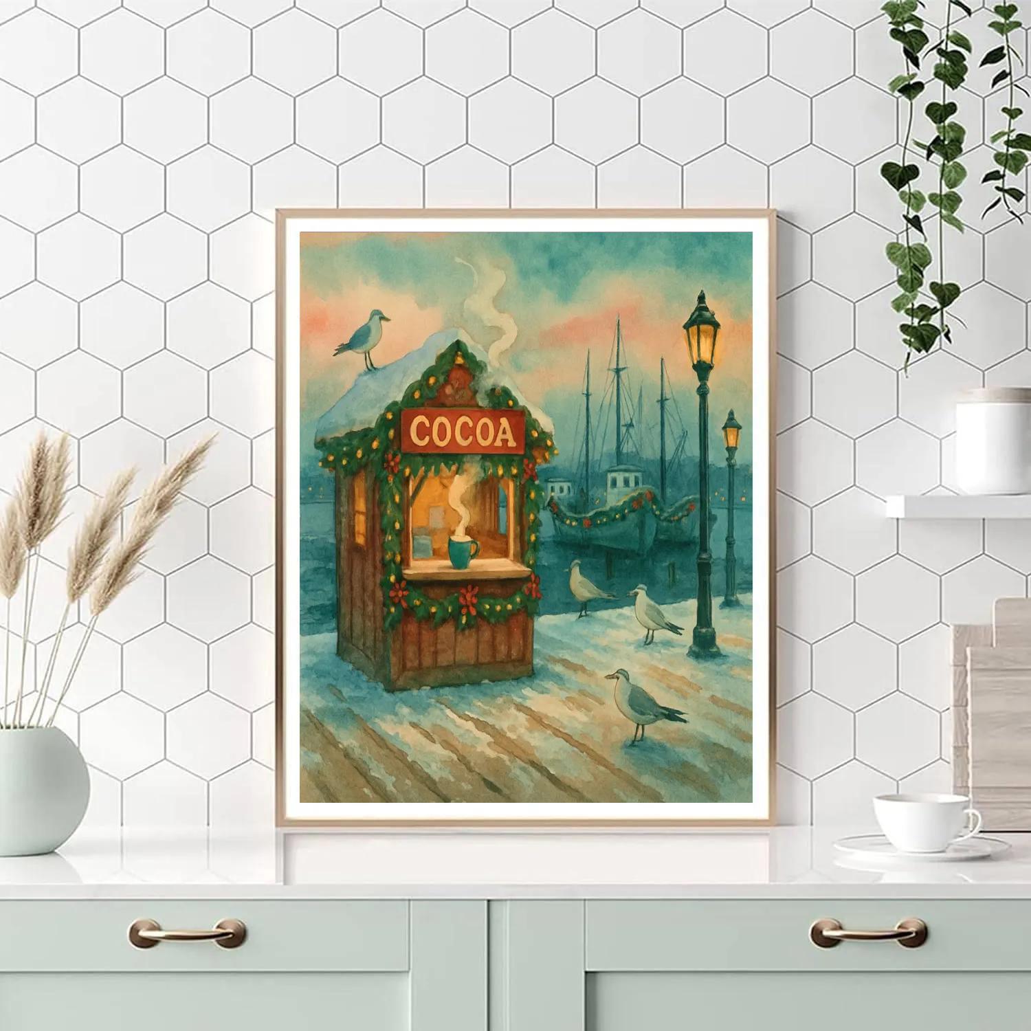 Winter Harbor Cocoa Kiosk Paint by numbers kits