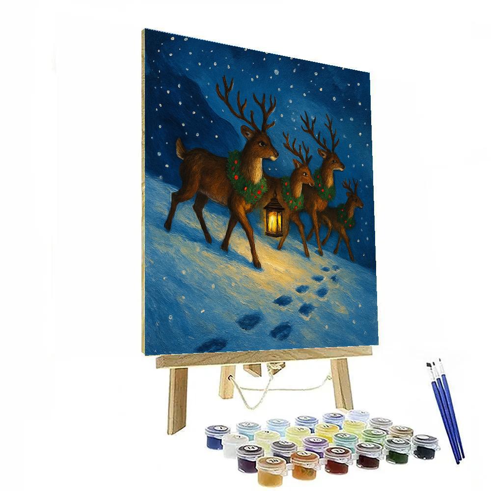 Reindeer Lantern Relay Numbered painting kits