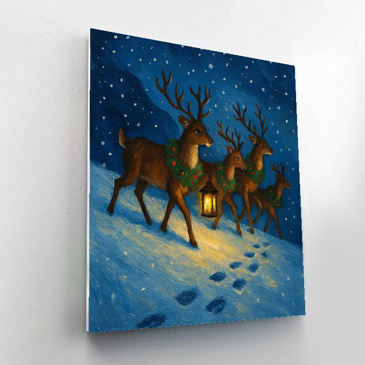 Reindeer Lantern Relay Numbered painting kits