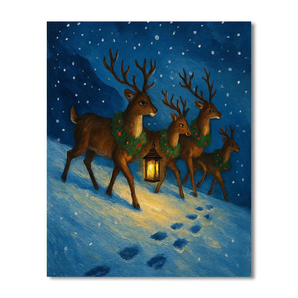 Reindeer Lantern Relay Numbered painting kits