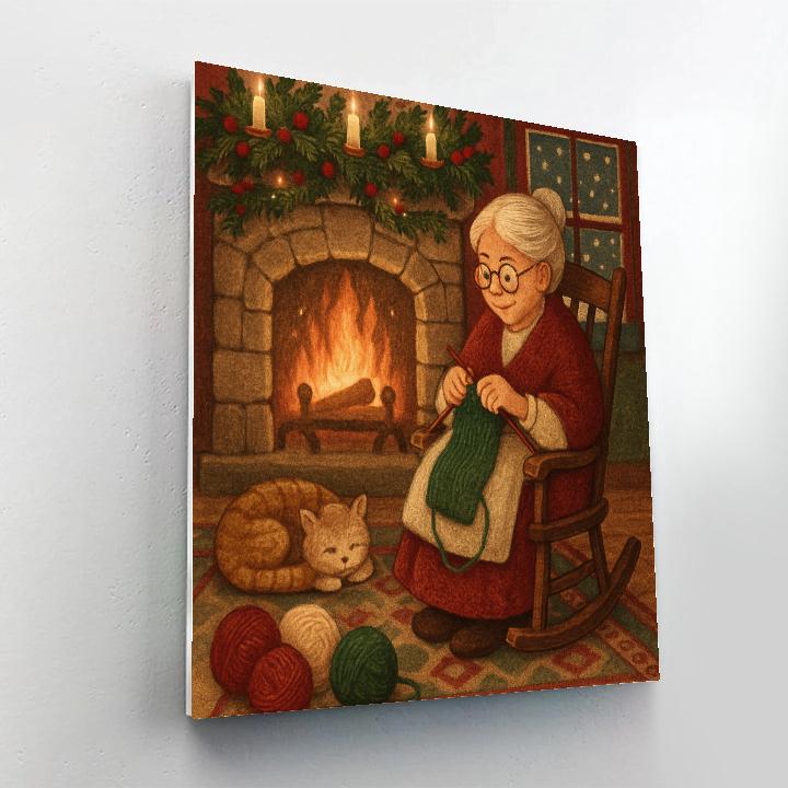 Hearthside Knitting Night Paint by numbers art