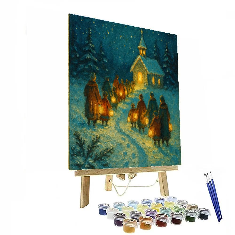 Snow Chapel Lantern Walk paint by number