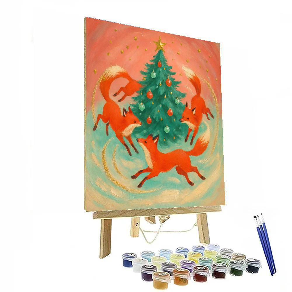 Snow Drift Carousel Foxes DIY paint by numbers