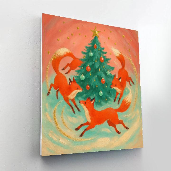 Snow Drift Carousel Foxes DIY paint by numbers