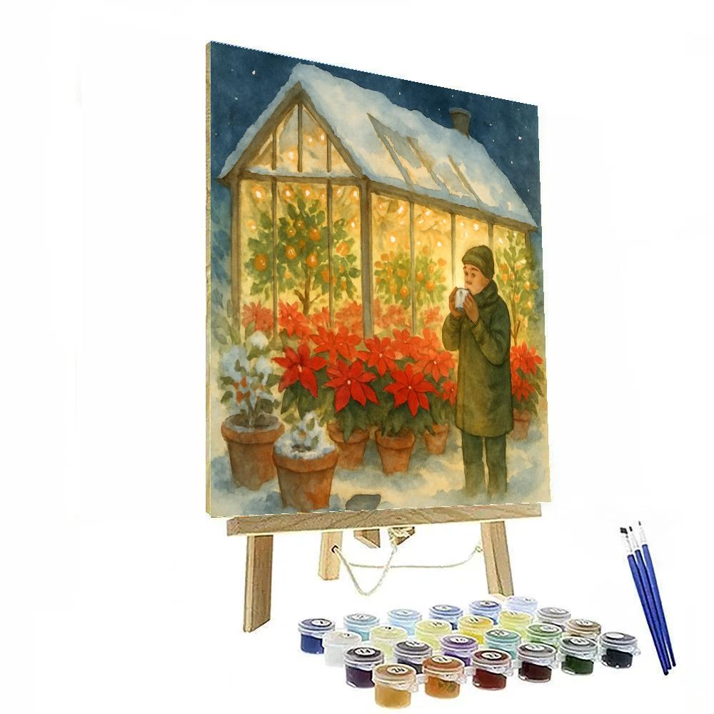 Holiday Greenhouse Glow painting number kit