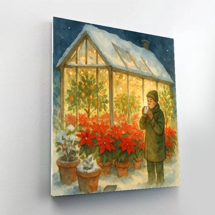 Holiday Greenhouse Glow painting number kit