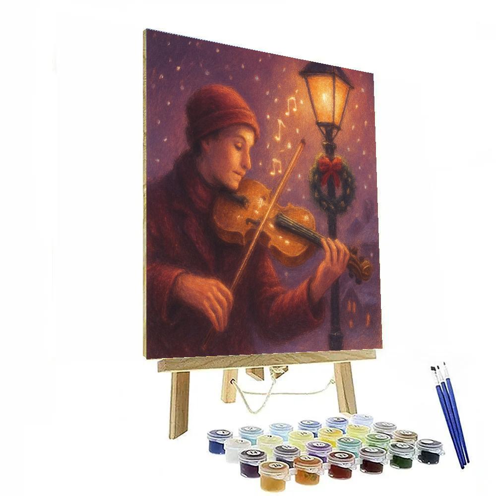 Snowy Violin Serenade Paint by numbers kits