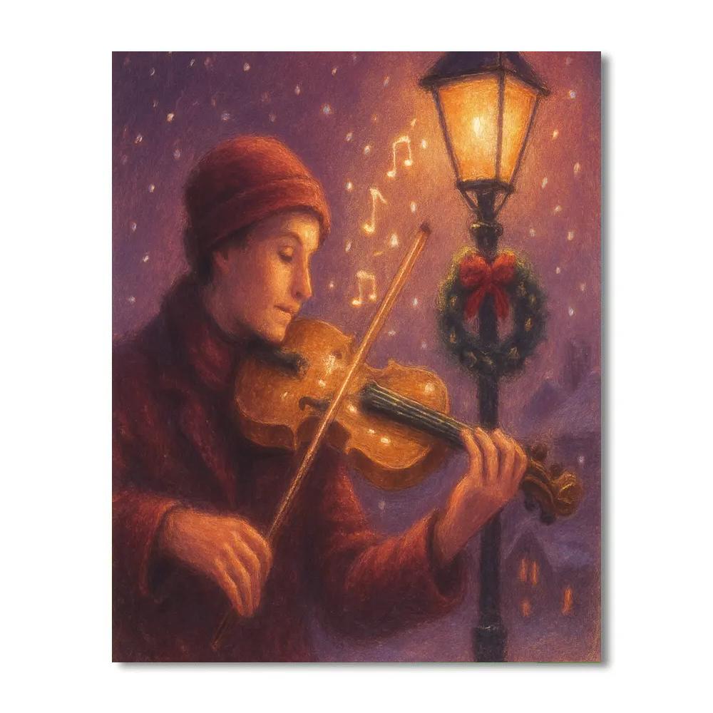Snowy Violin Serenade Paint by numbers kits