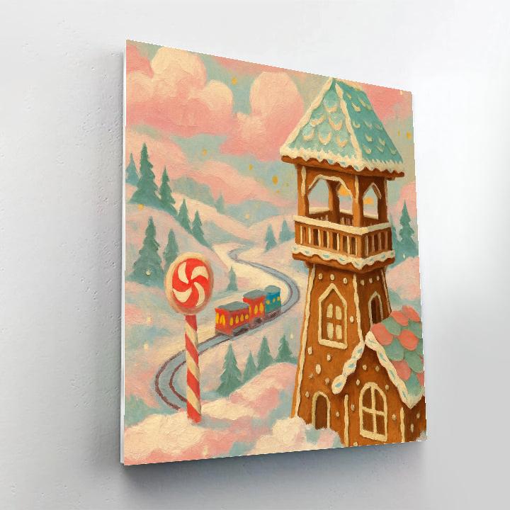 Gingerbread Train Lookout Painting by numbers kit
