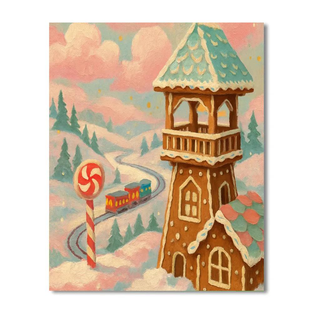 Gingerbread Train Lookout Painting by numbers kit