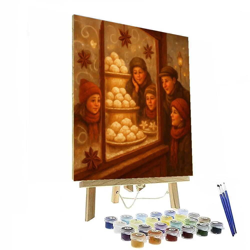 Winter Bakery Window Parade Paint by numbers kits