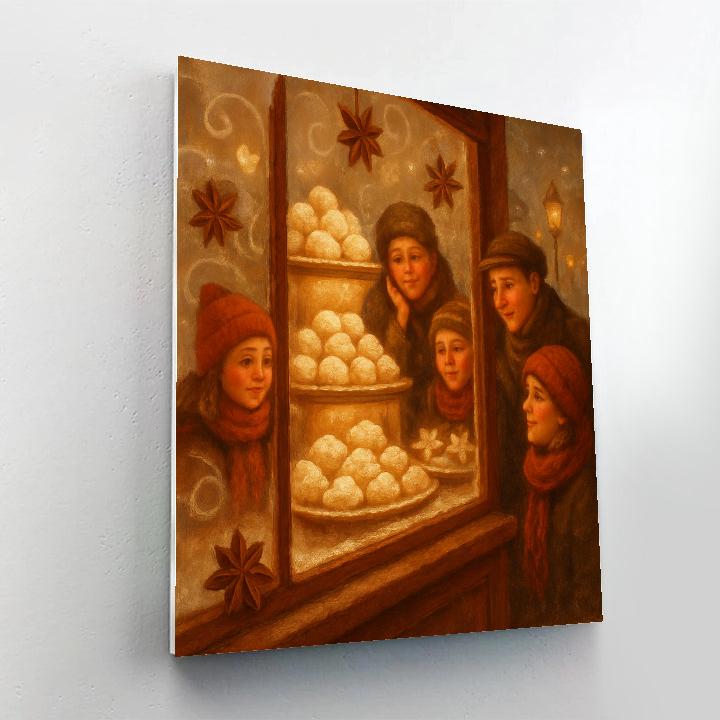 Winter Bakery Window Parade Paint by numbers kits