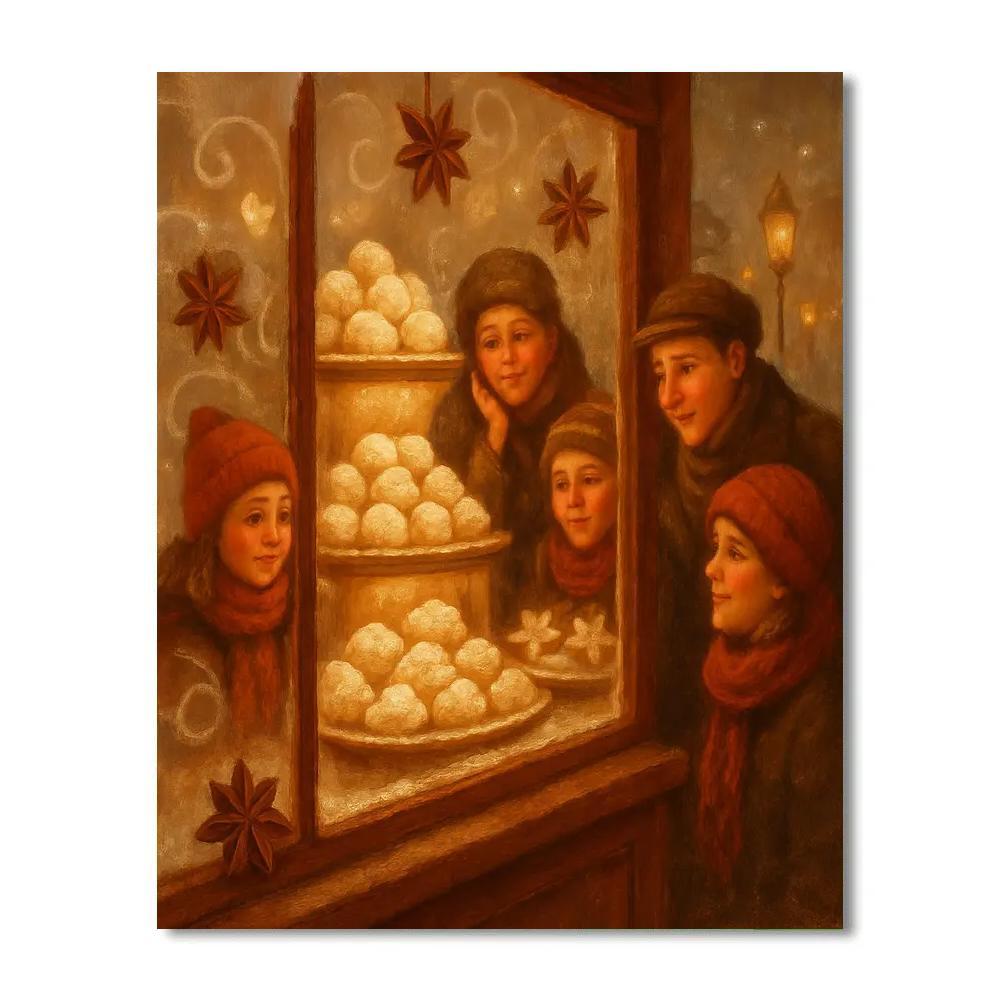 Winter Bakery Window Parade Paint by numbers kits