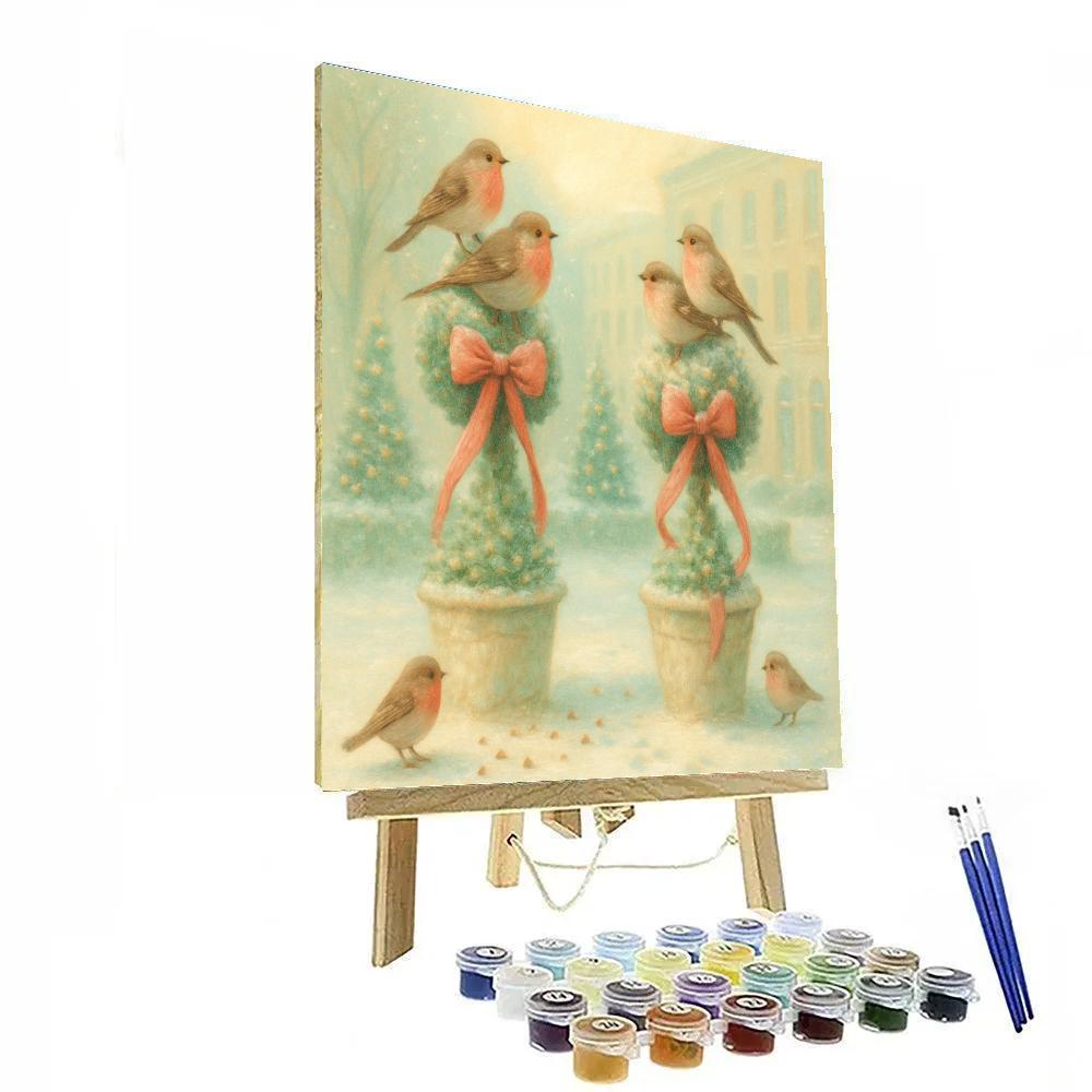 Snow Finch Town Garden paint by number