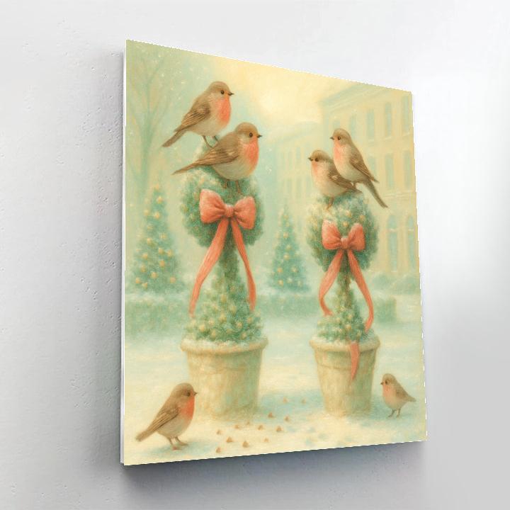 Snow Finch Town Garden paint by number