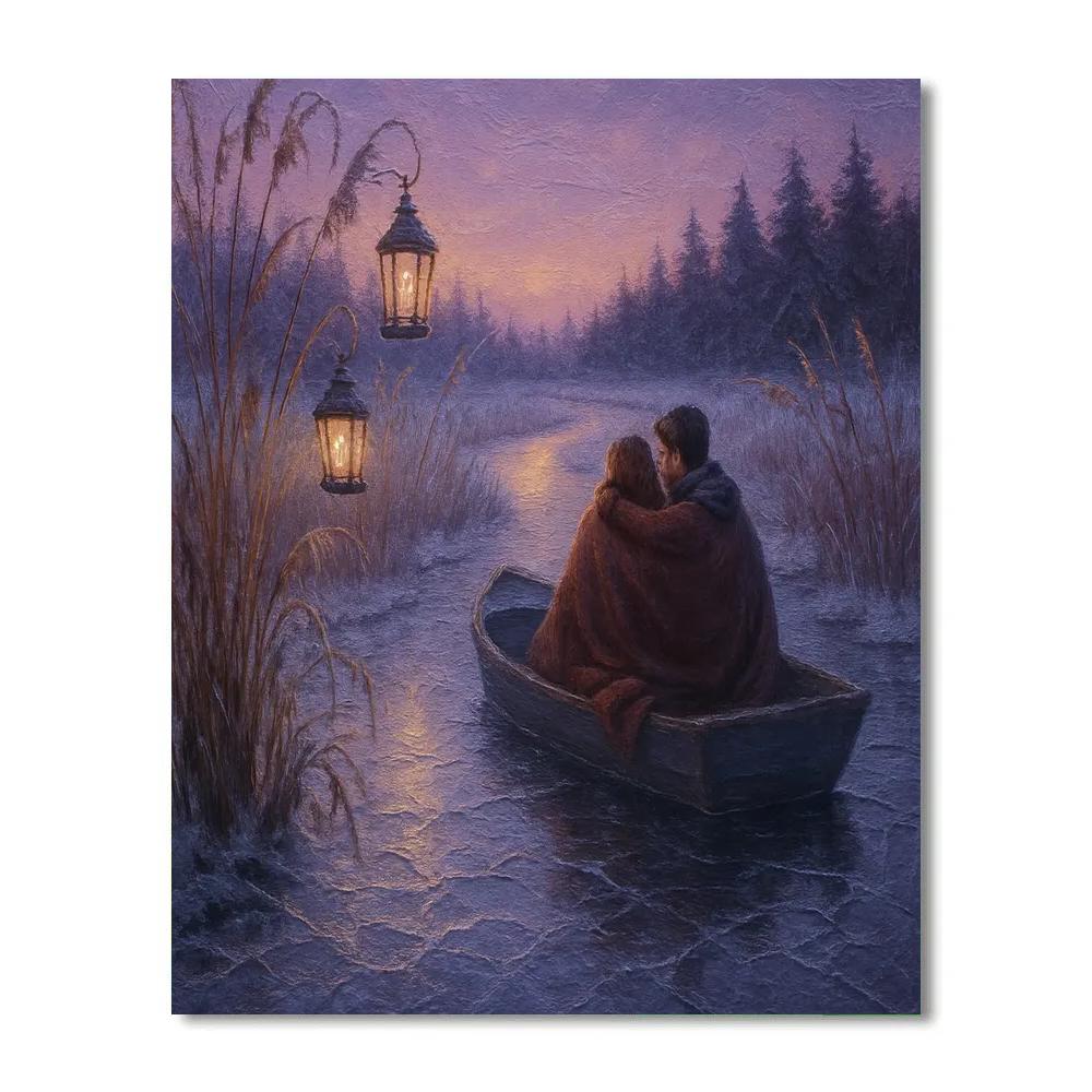 Twilight Lantern Skiff painting number kit