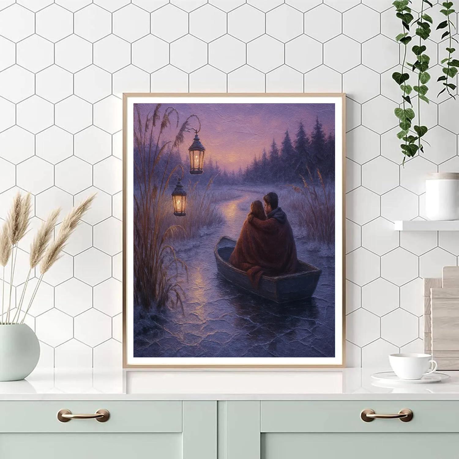 Twilight Lantern Skiff painting number kit