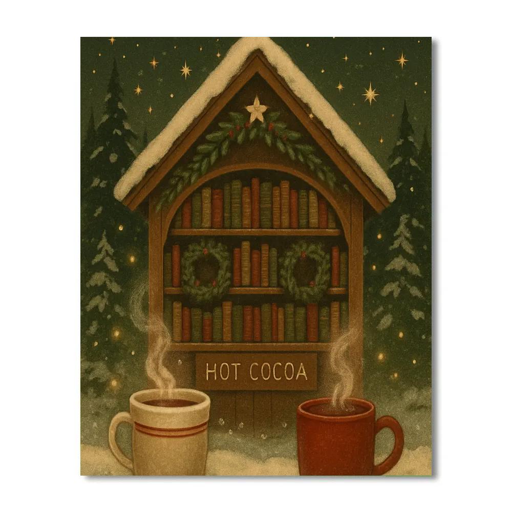 Forest Library Cocoa Corner painting number kit