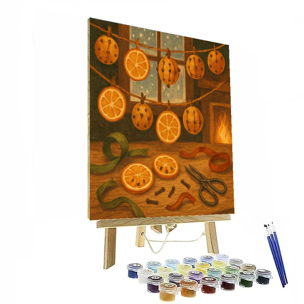 Winter Cottage Spices Painting by numbers kit