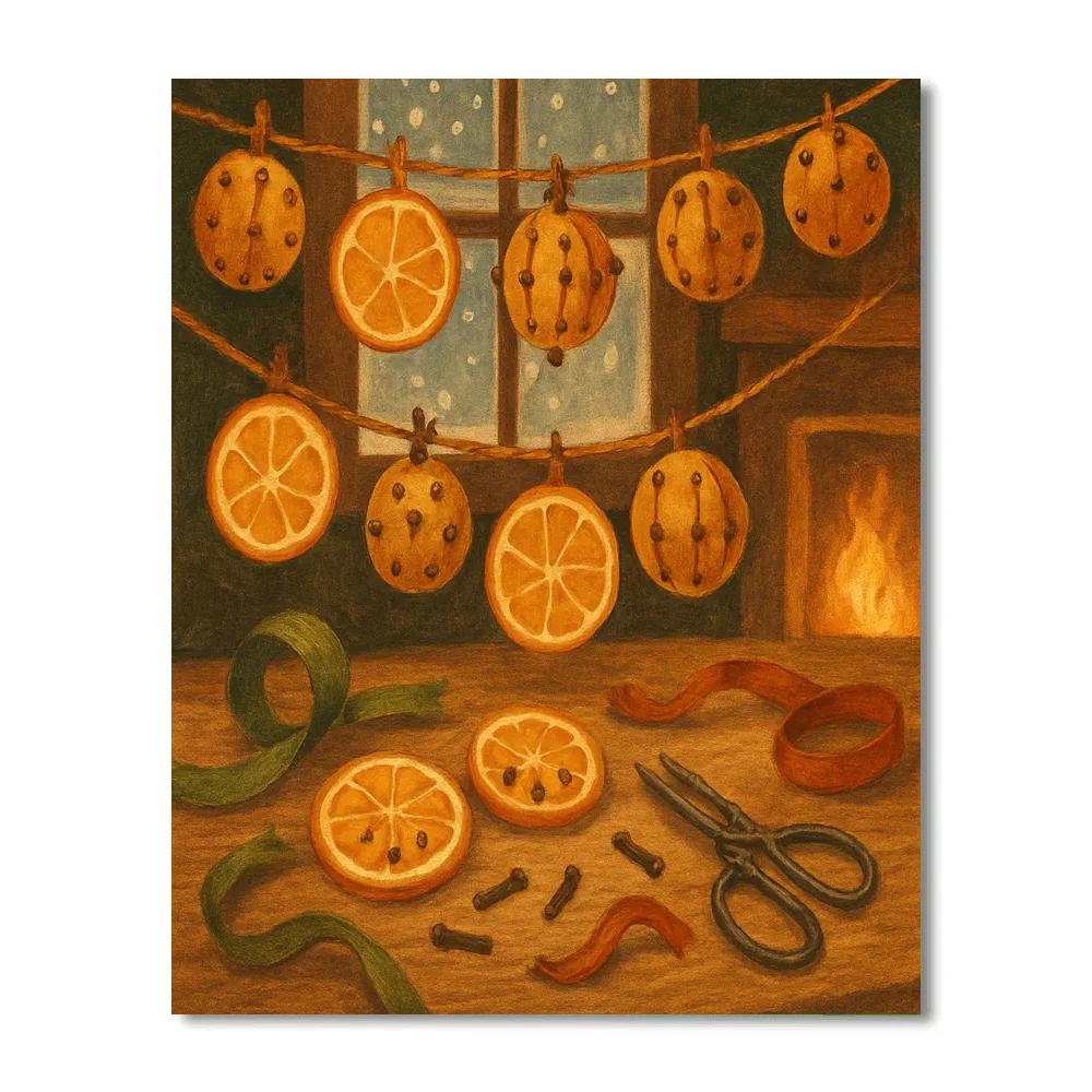 Winter Cottage Spices Painting by numbers kit