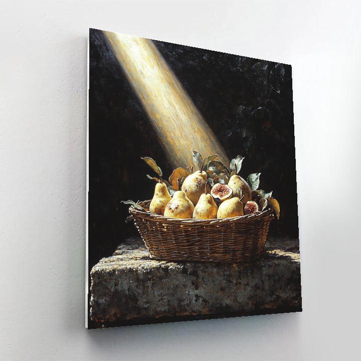 Caravaggio Inspired Vanishing Orchard Still Life Number painting