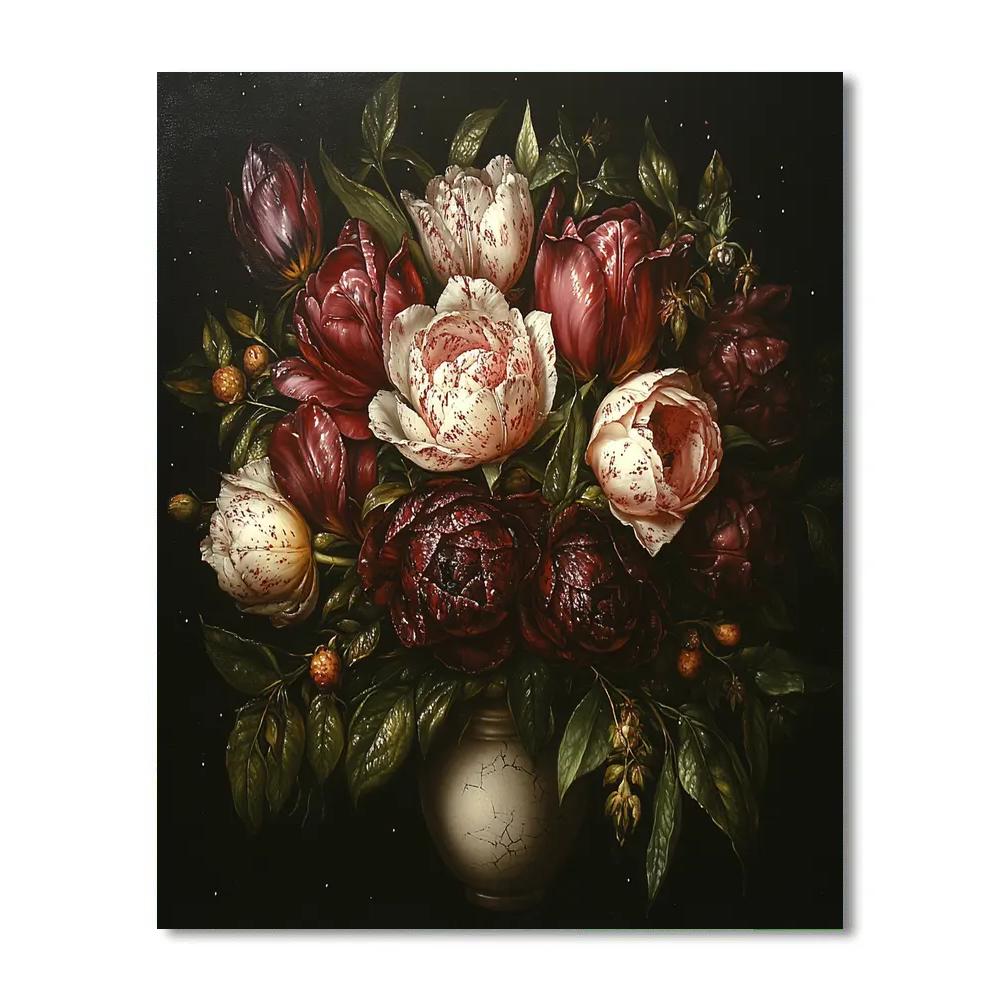 Caravaggio Inspired Withering Nocturne Bouquet Paint by numbers art