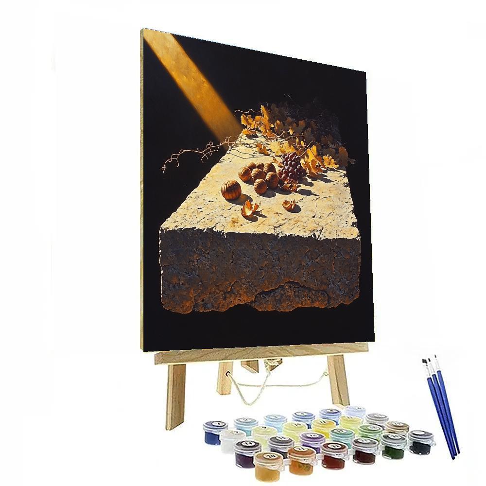 Caravaggio Inspired Stone Altar Of Fallen Harvest paint by color