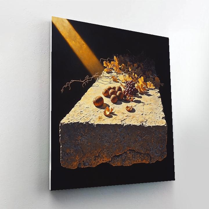 Caravaggio Inspired Stone Altar Of Fallen Harvest paint by color