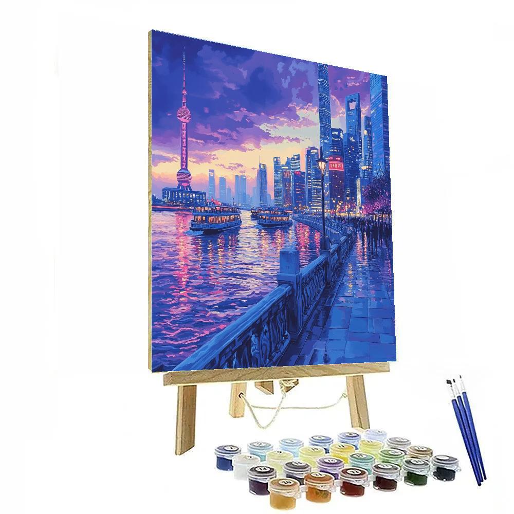 The Bund Skyline Shanghai China Paint by numbers art