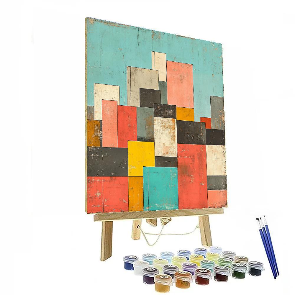 Paul Klee Inspired Harmonic City Of Color Blocks paint by numbers