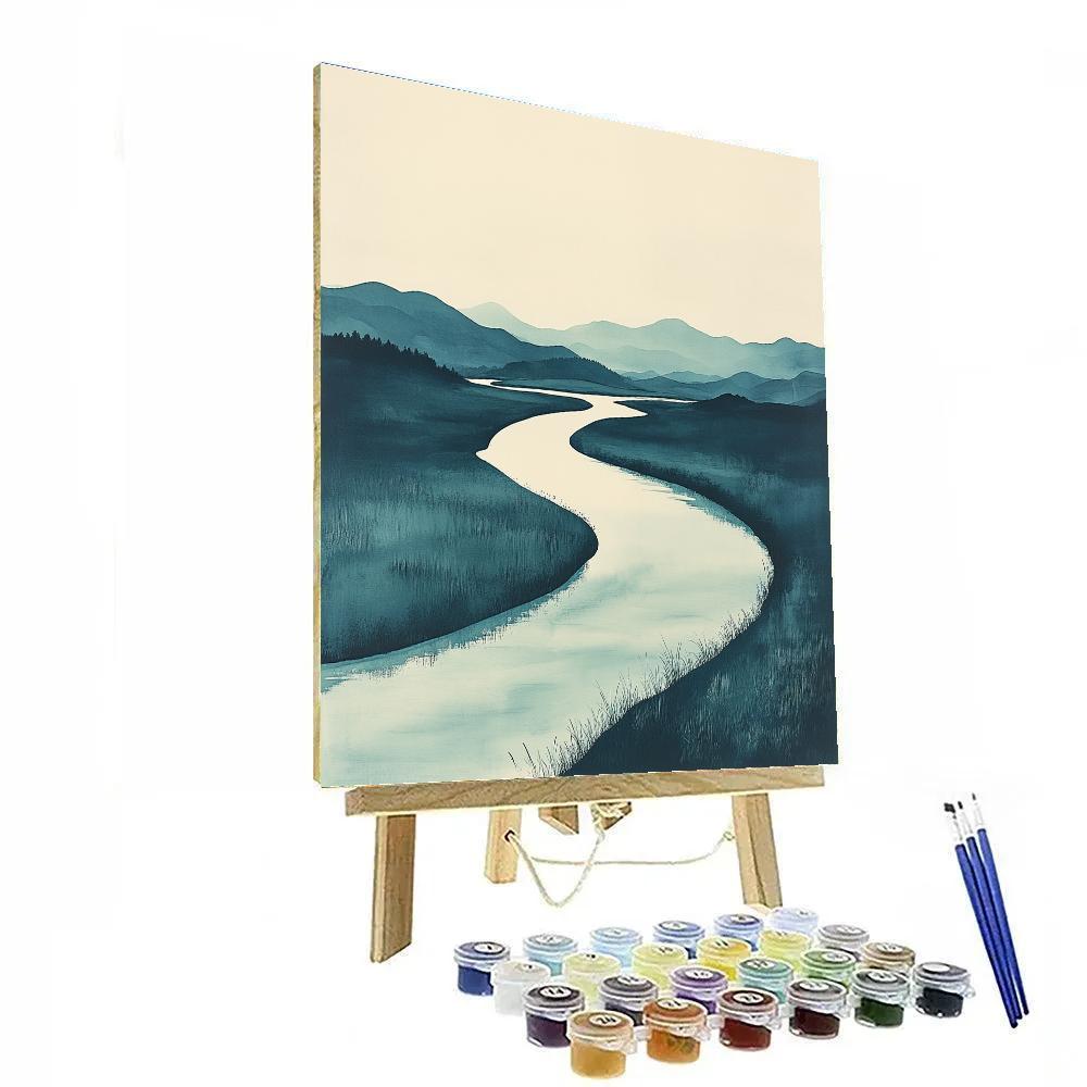 Zhao Mengfu Inspired River Of Quiet Reflections Paint by numbers kits