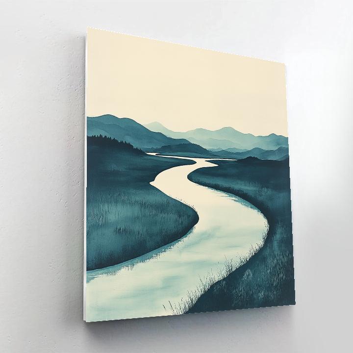 Zhao Mengfu Inspired River Of Quiet Reflections Paint by numbers kits