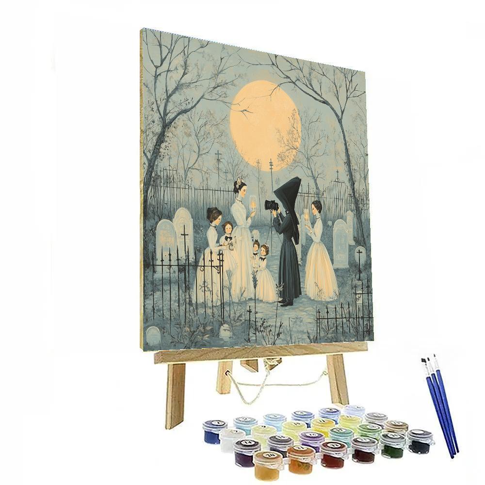 Graveyard Portrait Halloween Edition Paint by numbers art