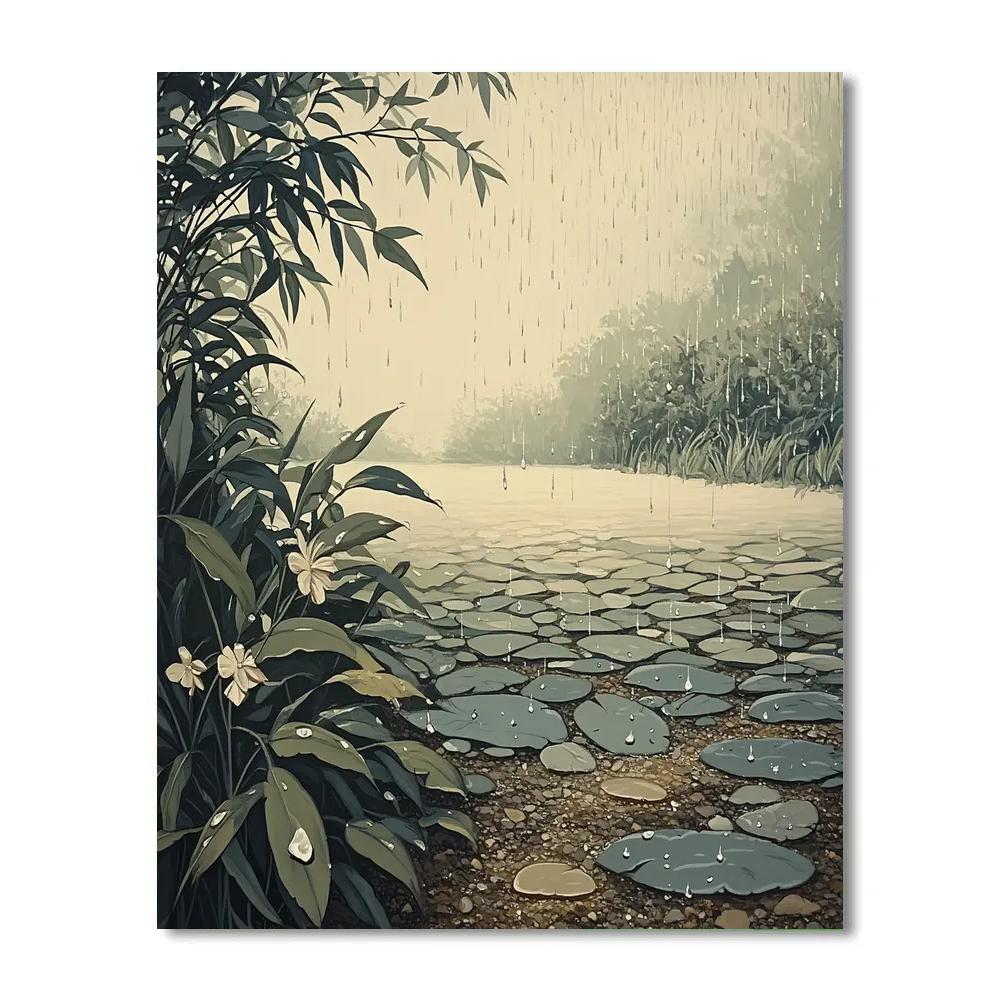 Leonardo Da Vinci Inspired Luminous Rain Garden Numbered painting kits