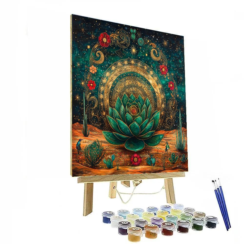 Frida Kahlo Inspired Cosmic Agave Dream paint by color