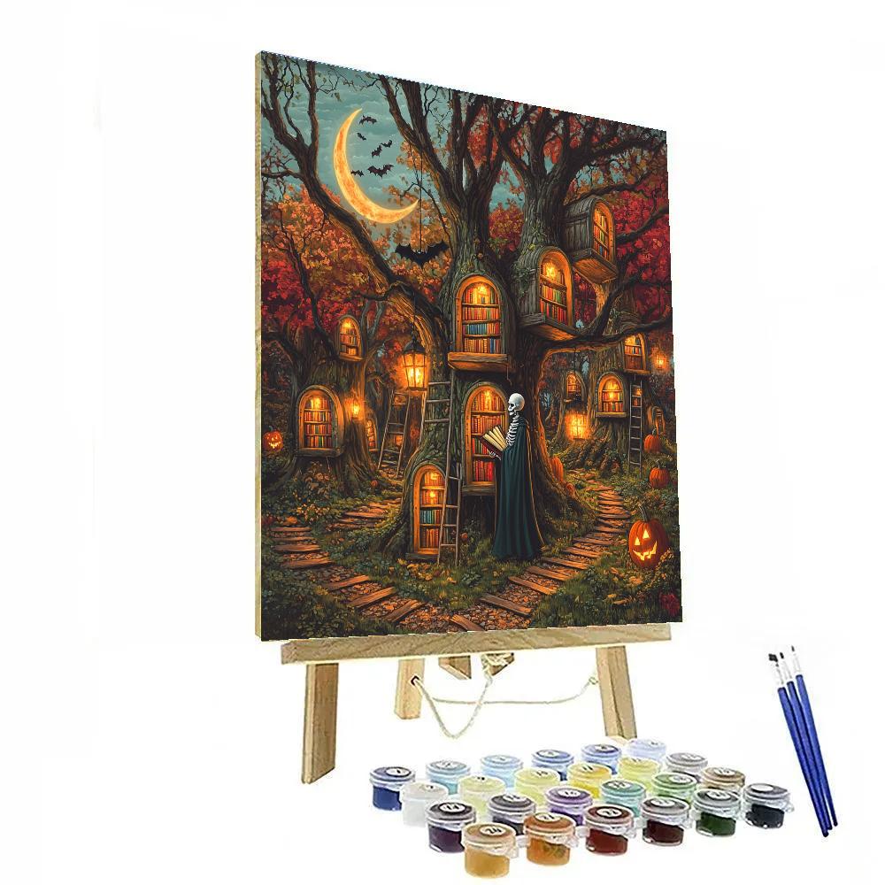 Spooky Orchard Library Of Cursed Storybooks painting number kit