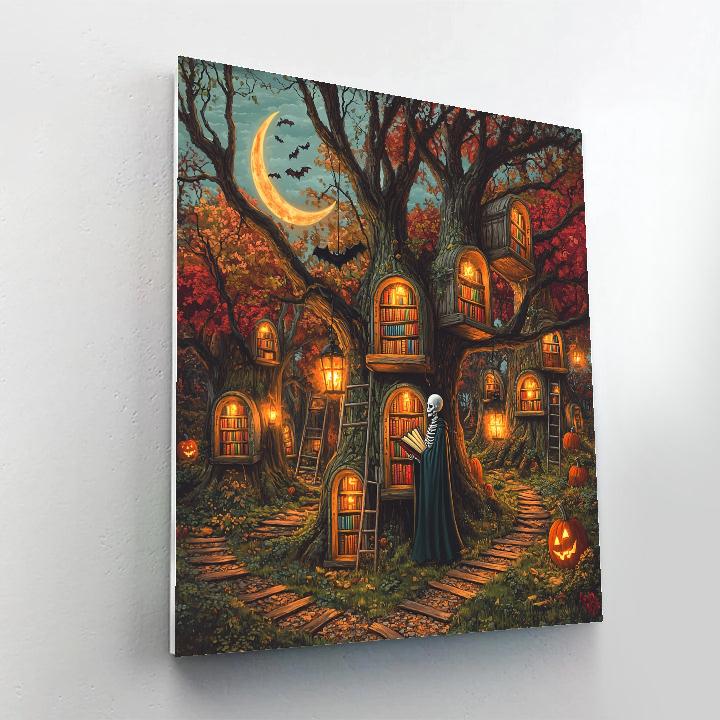 Spooky Orchard Library Of Cursed Storybooks painting number kit