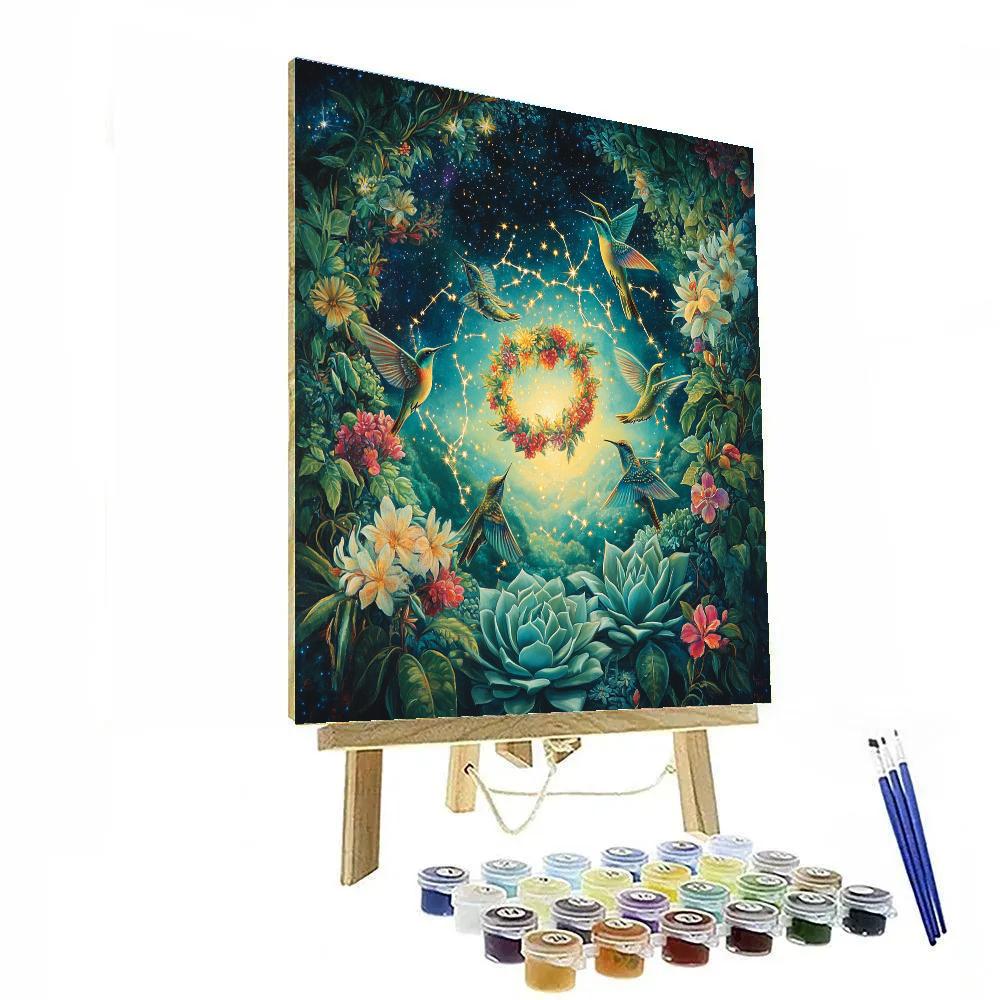 Frida Kahlo Inspired Hummingbird Nebula Sanctuary paint by numbers