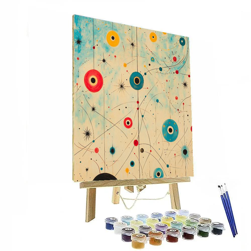 Joan Miró Inspired Celestial Dream Lattice Number painting