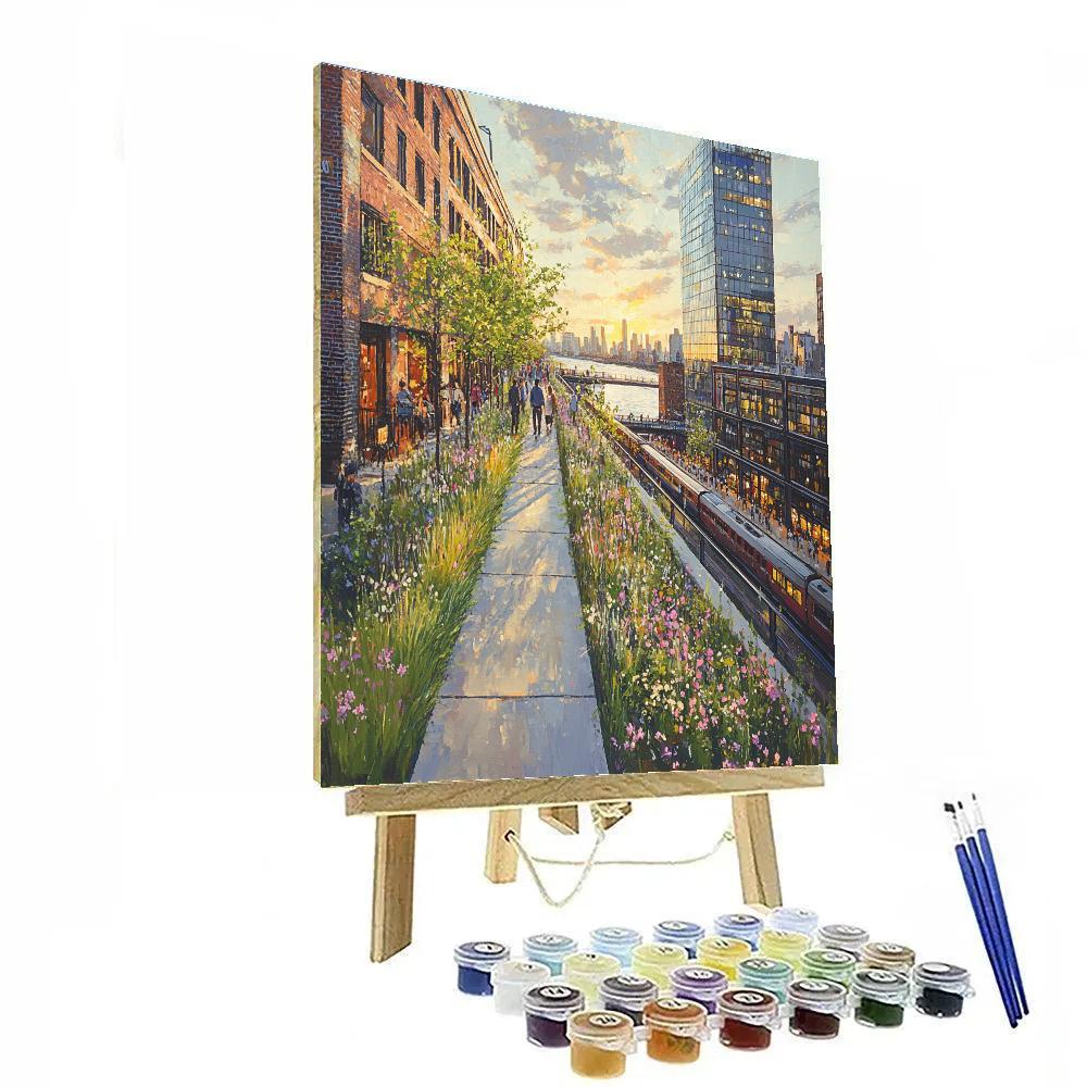 The High Line Garden Walk New York United States Numbered painting kits