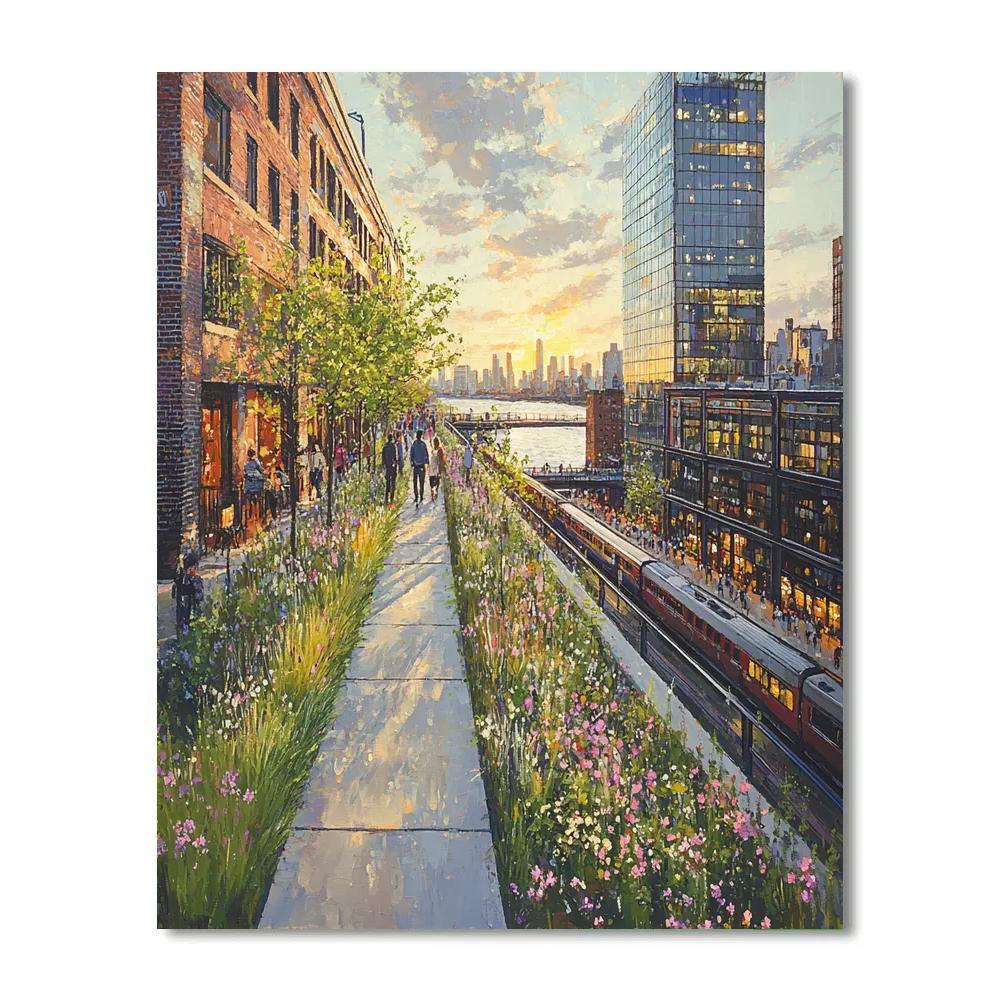 The High Line Garden Walk New York United States Numbered painting kits