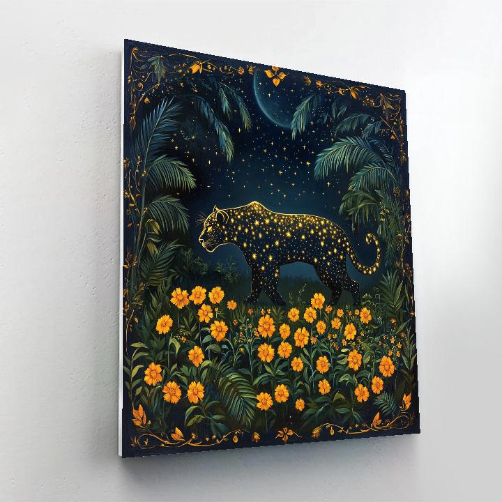 Frida Kahlo Inspired Jaguar Constellation Garden paint by number