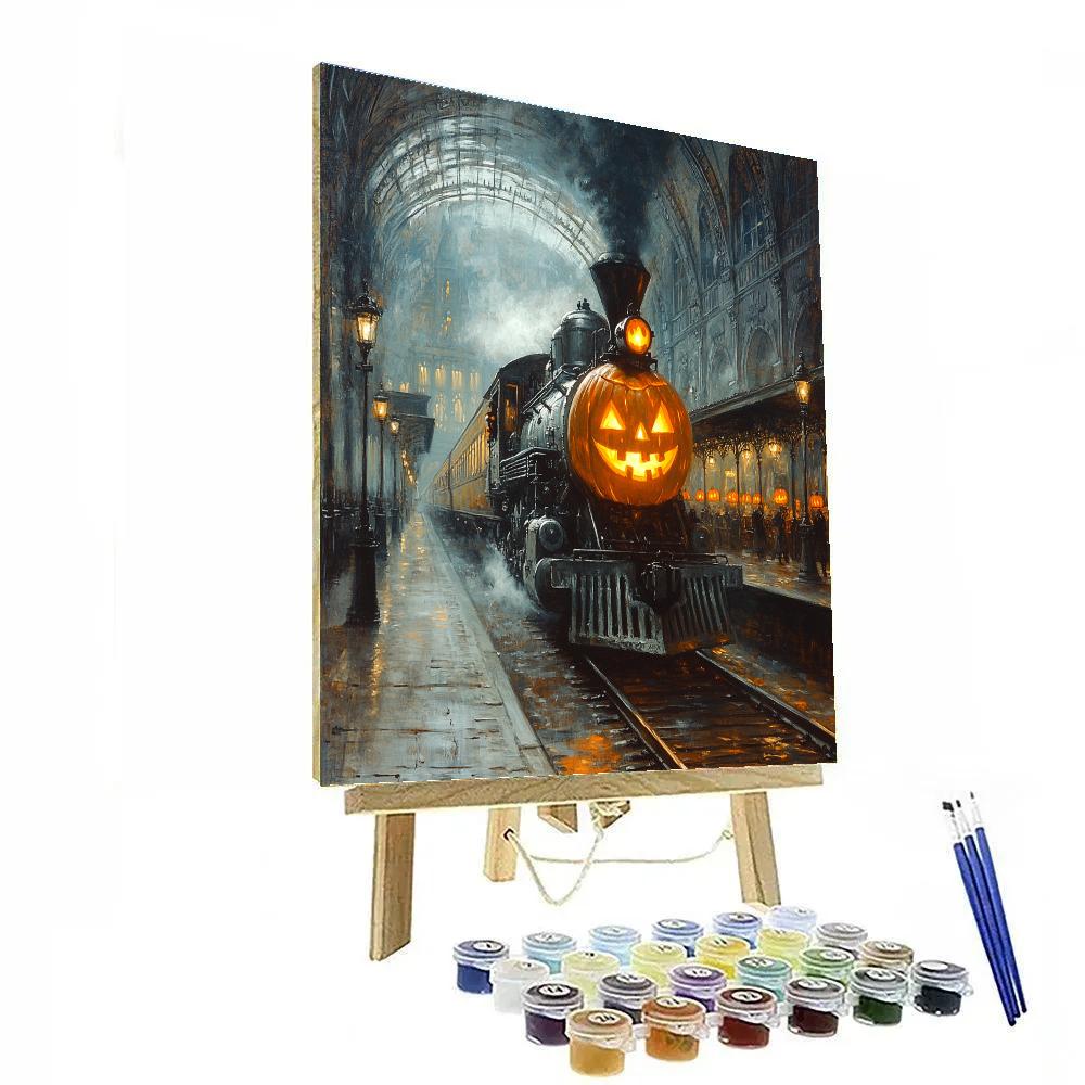 Train Station For Haunted Travelers At Midnight DIY paint by numbers