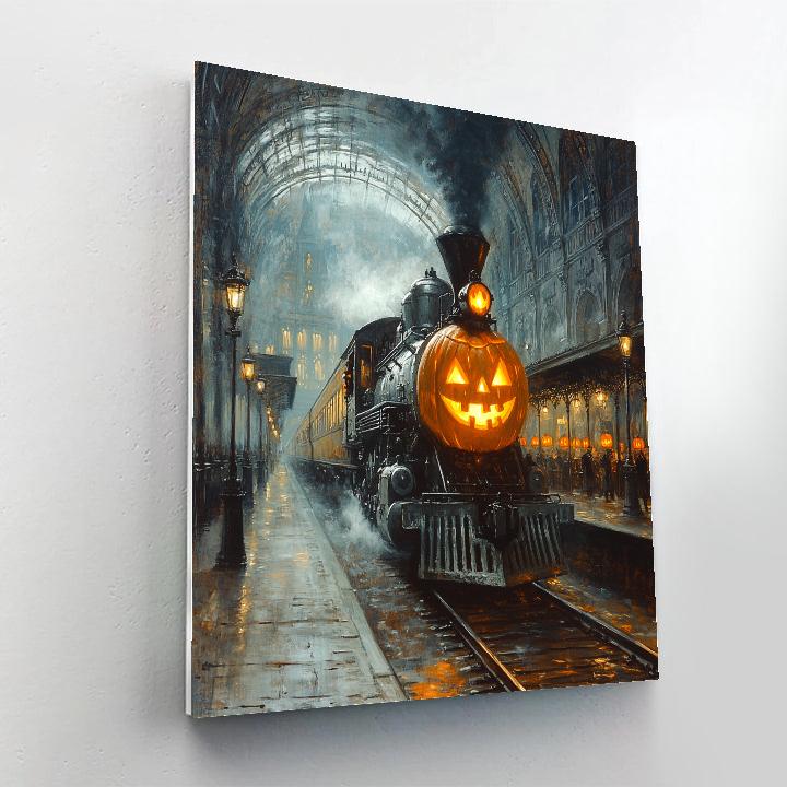 Train Station For Haunted Travelers At Midnight DIY paint by numbers
