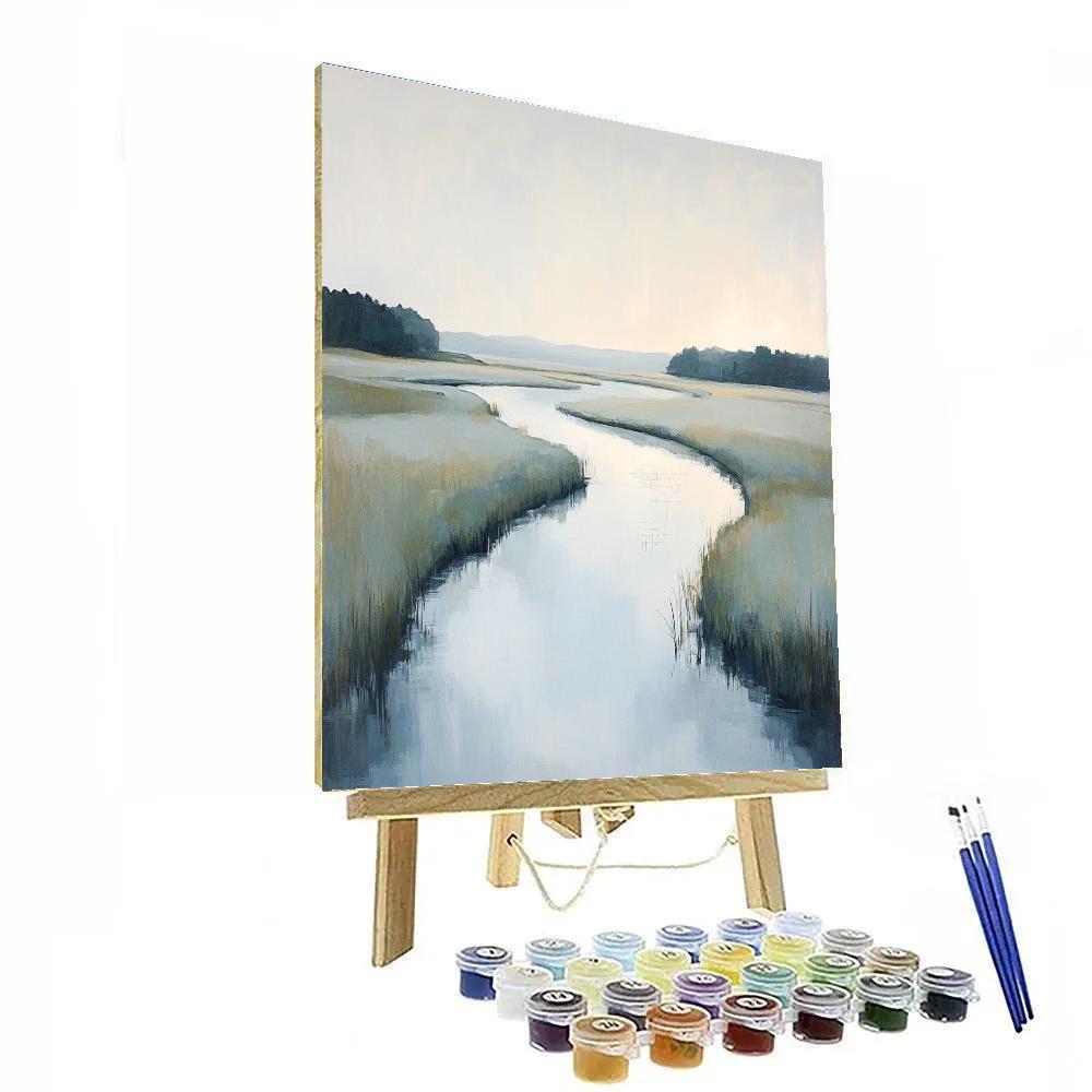 Leonardo Da Vinci Inspired River Of Morning Mists painting number kit